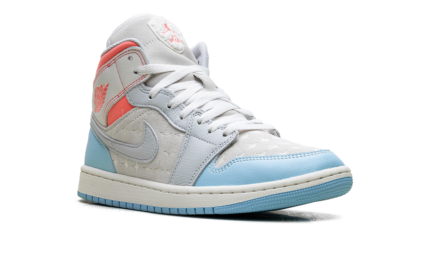 Air Jordan 1 Mid WMNS White/Light Blue/Pink IM7420 133