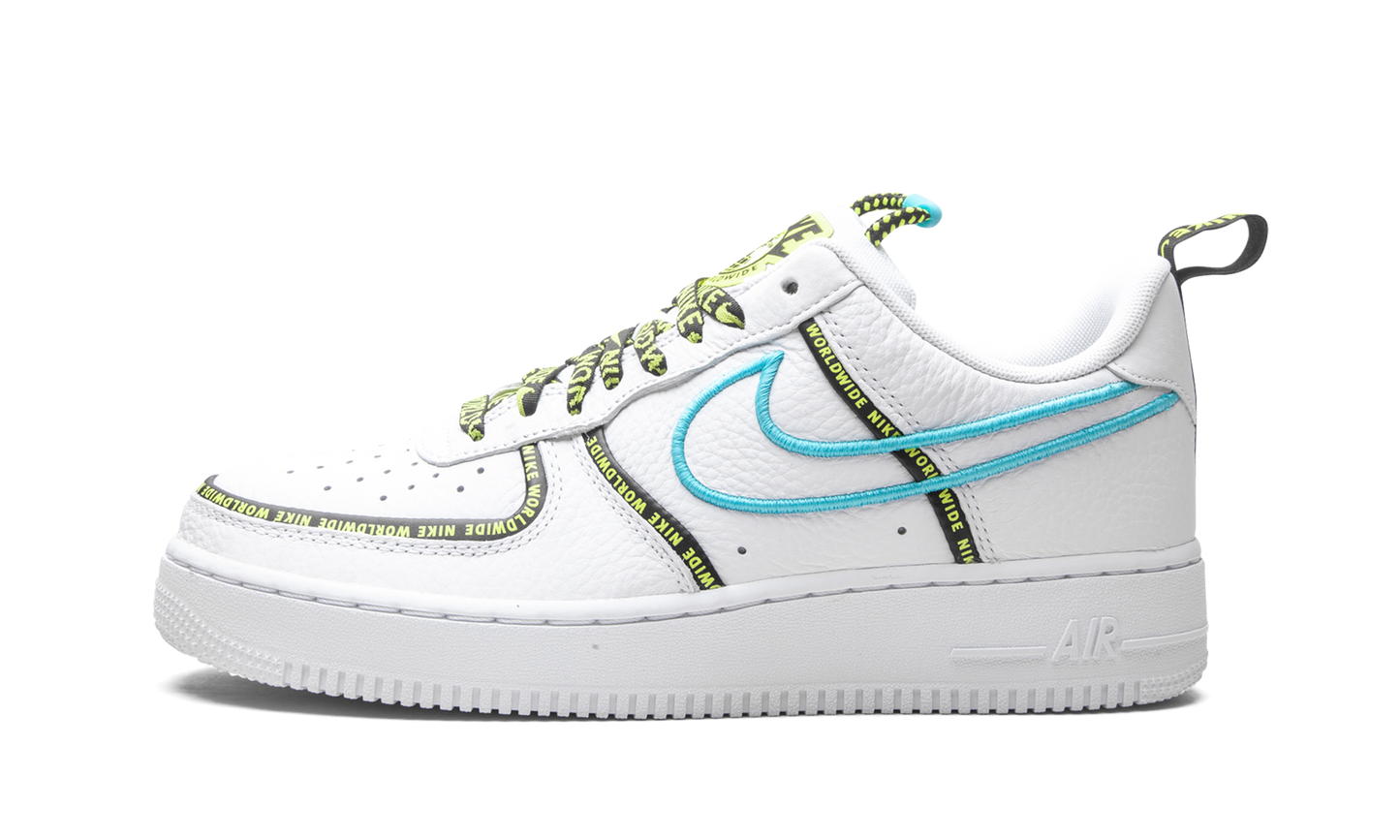 Nike Air Force 1 Low "Worldwide White Blue Fury Volt"