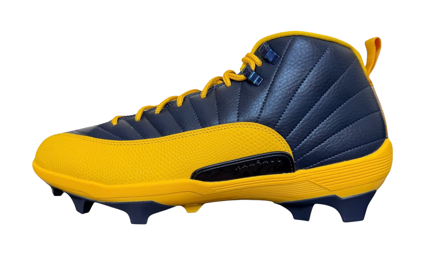 Air Jordan 12 Savage 3 PE Cleats University of Michigan FJ6219 407