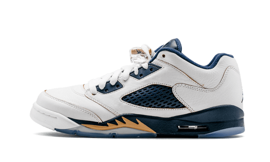 Air Jordan 5 Retro Low GS WHITE / METALLIC GOLD / MID NAVY 314338 135