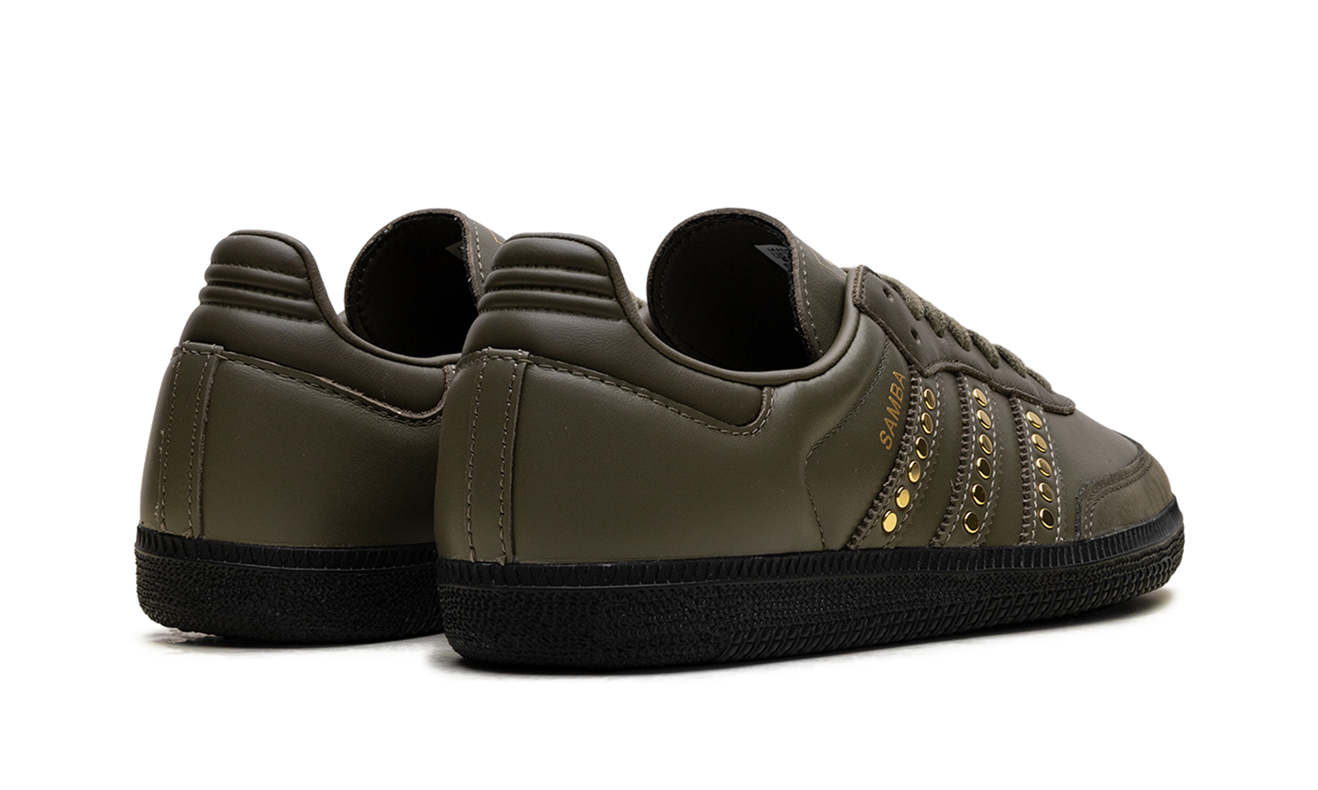 Adidas Samba OG WMNS "Studded Stripes Dark Khaki Black" JR8870