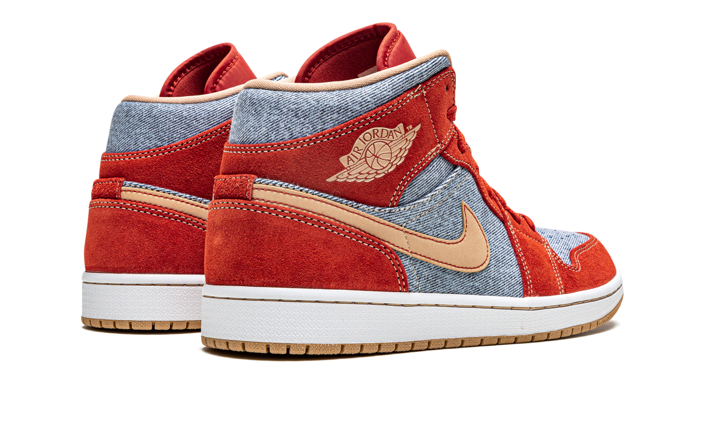 Air Jordan 1 Mid SE Denim Red Suede DM4352 600