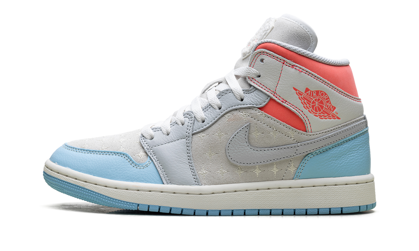 Air Jordan 1 Mid WMNS White/Light Blue/Pink IM7420 133