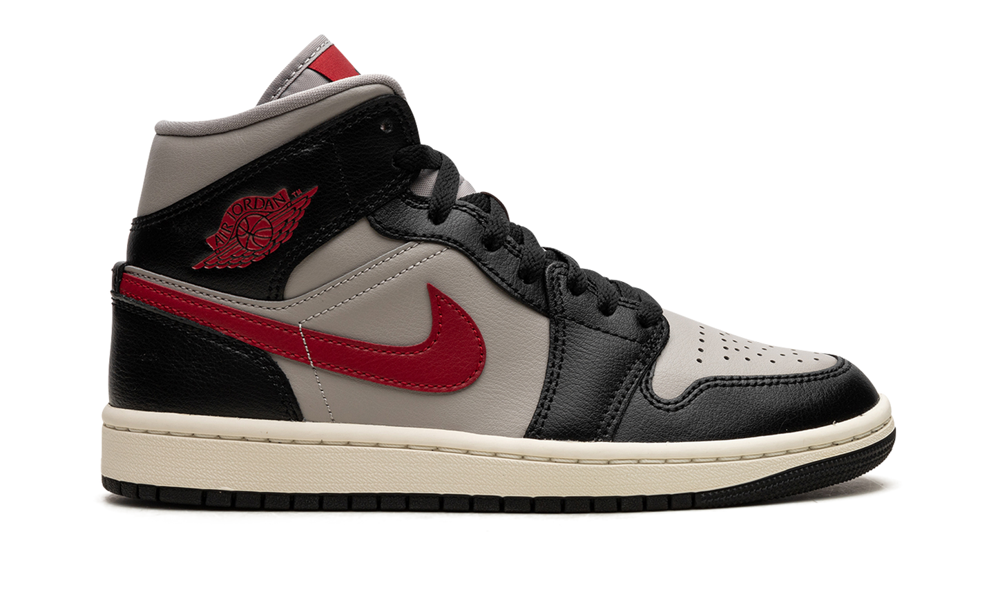 AIR JORDAN 1 MID WMNS Black / Gym Red / College Grey BQ6472 060