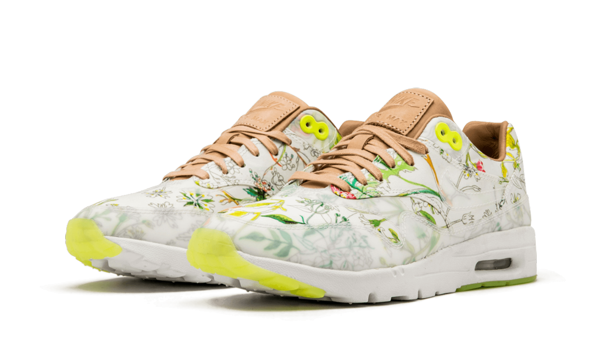 Nike AIR MAX 1 ULTRA LIB QS MNS WMNS "WHITE / WHITE / VACHETTA TAN / VOLT" 844135 100