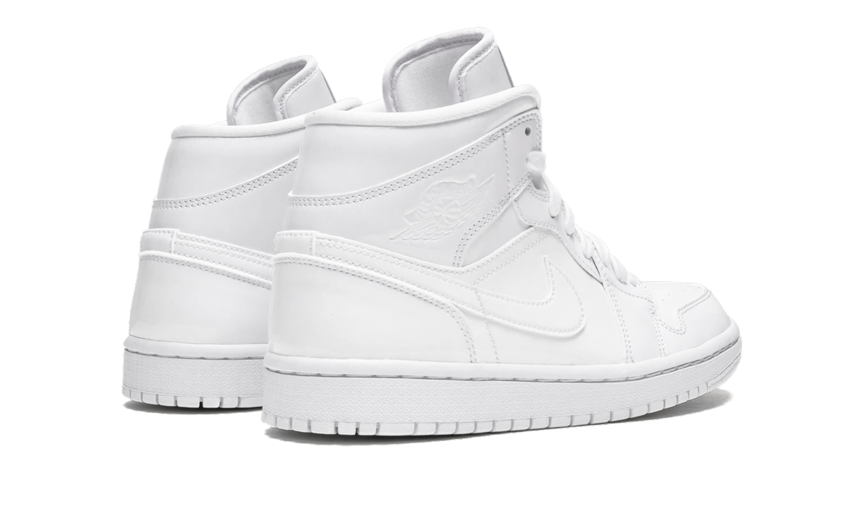 AIR JORDAN 1 MID WMNS Triple White Patent Leather BQ6472 111