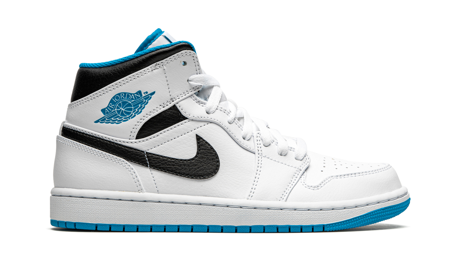 Air Jordan 1 Mid White / Laser Blue 554724 141