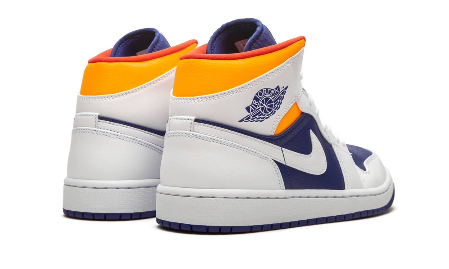 Air Jordan 1 Mid Royal Blue / Laser Orange 554724 131