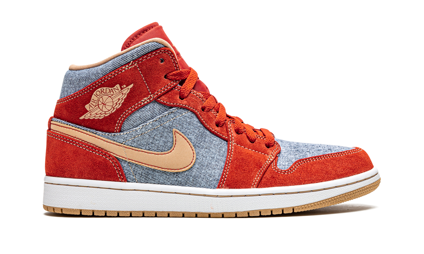 Air Jordan 1 Mid SE Denim Red Suede DM4352 600