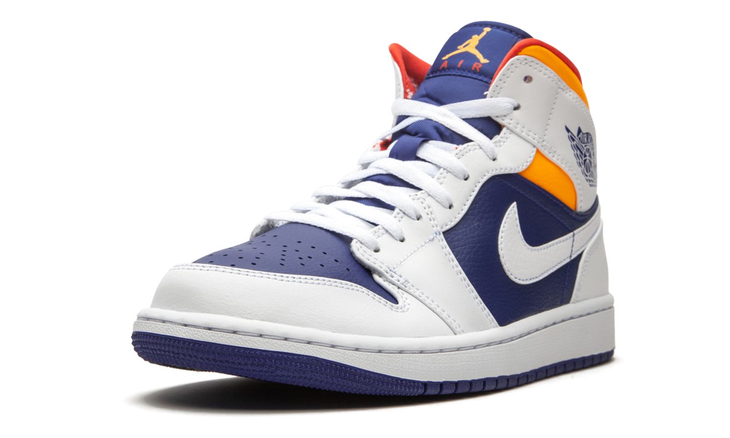 Air Jordan 1 Mid Royal Blue / Laser Orange 554724 131