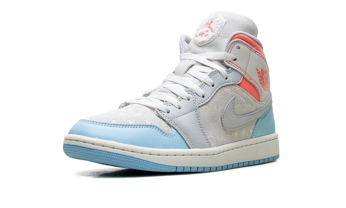 Air Jordan 1 Mid WMNS White/Light Blue/Pink IM7420 133