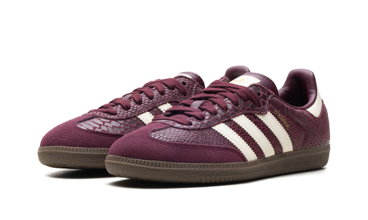 Adidas Samba OG WMNS "Snakeskin Maroon Cream White" IH3979