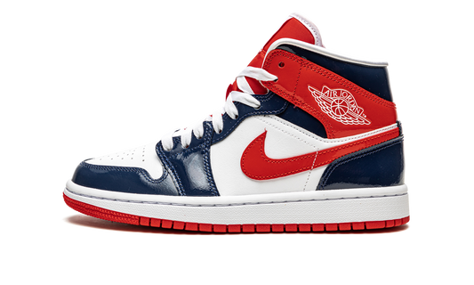 AIR JORDAN 1 MID WMNS Patent Leather Navy / White / Red DJ5984 400
