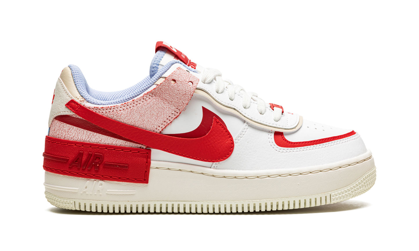 Nike AIR FORCE 1 LO SHADO MNS WMNS Red Cracked Leather CI0919 108