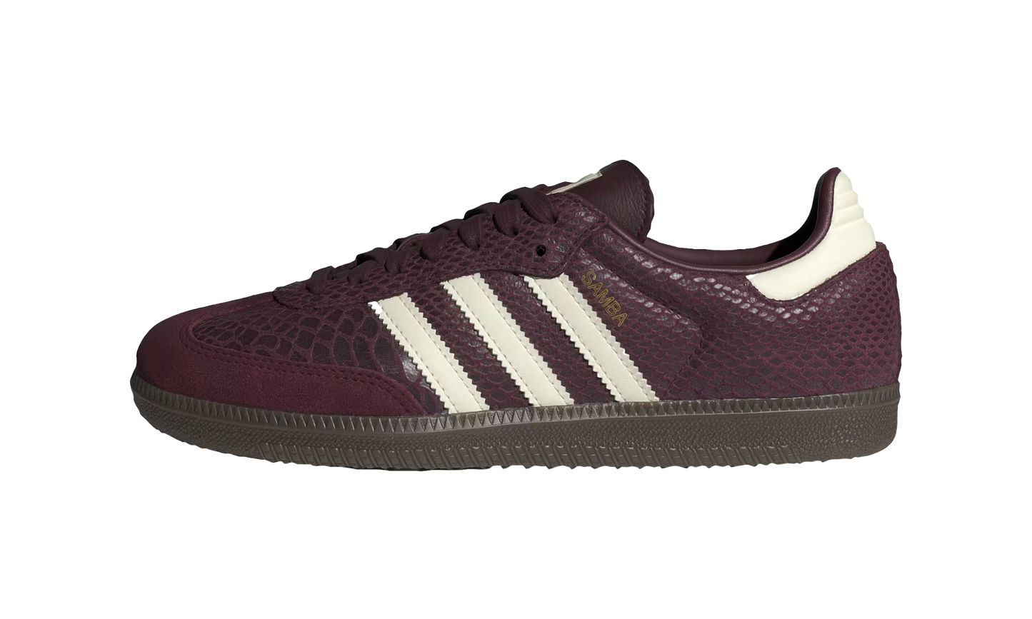 Adidas Samba OG WMNS "Snakeskin Maroon Cream White" IH3979