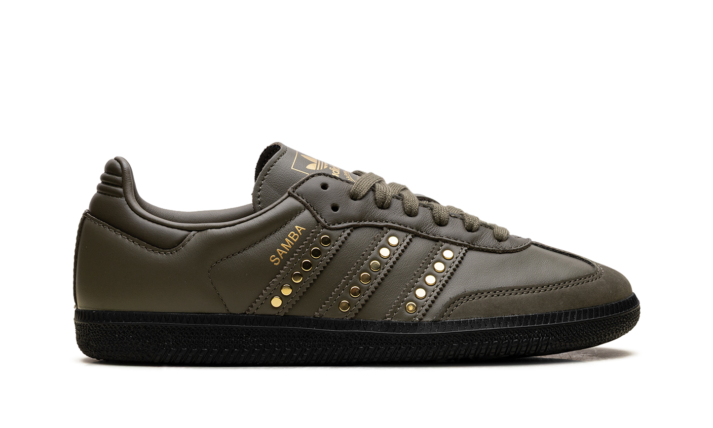 Adidas Samba OG WMNS "Studded Stripes Dark Khaki Black" JR8870
