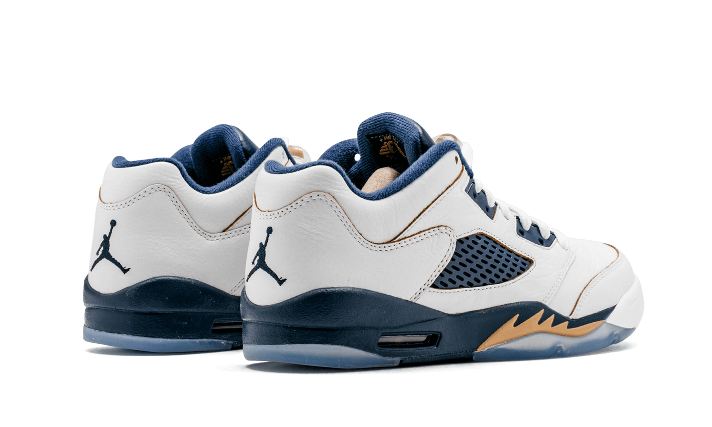 Air Jordan 5 Retro Low GS WHITE / METALLIC GOLD / MID NAVY 314338 135