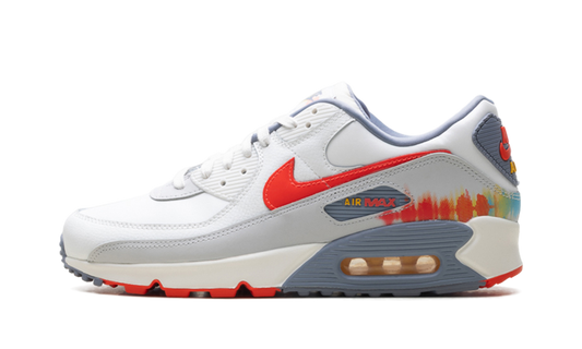 Nike Air Max 90 Premium "Summit White Ashen Slate Pure Platinum Bright Crimson" HJ9147 121