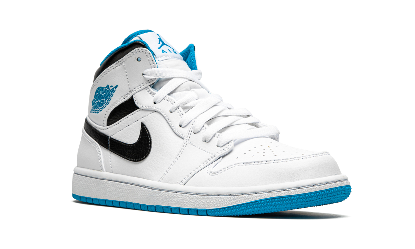 Air Jordan 1 Mid White / Laser Blue 554724 141