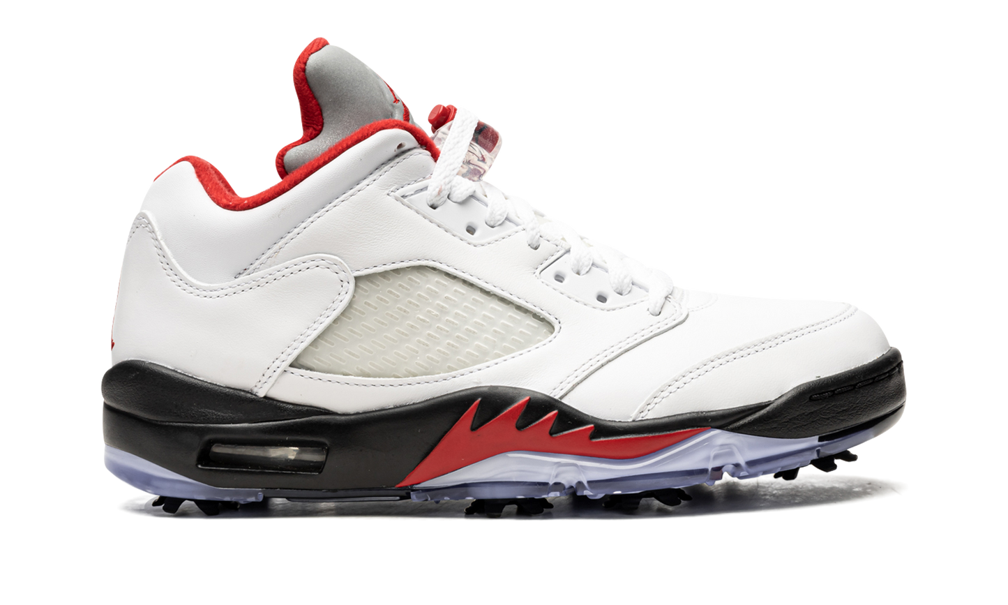 Air Jordan 5 Low Golf Fire Red - Silver Tongue CU4523 100