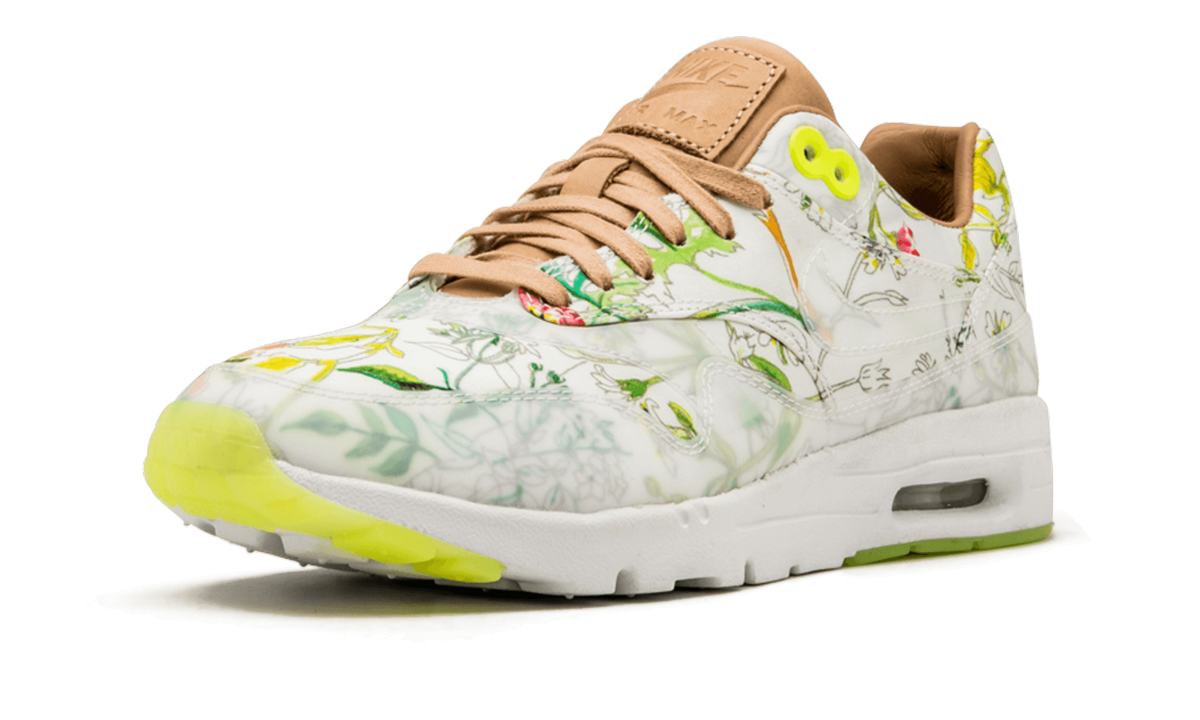 Nike AIR MAX 1 ULTRA LIB QS MNS WMNS "WHITE / WHITE / VACHETTA TAN / VOLT" 844135 100