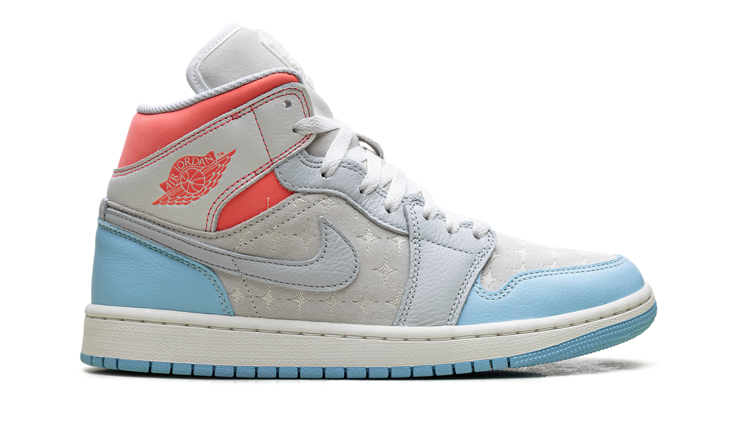 Air Jordan 1 Mid WMNS White/Light Blue/Pink IM7420 133