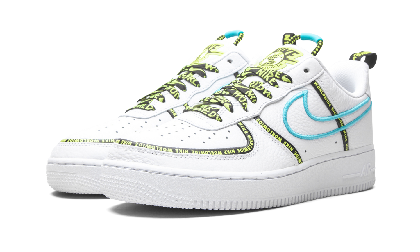 Nike Air Force 1 Low "Worldwide White Blue Fury Volt"