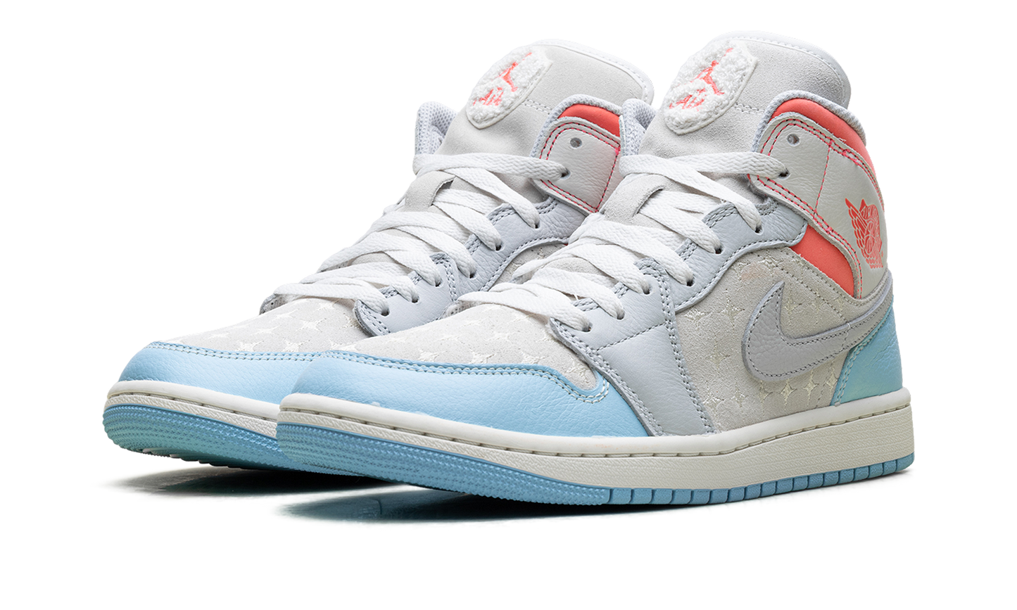 Air Jordan 1 Mid WMNS White/Light Blue/Pink IM7420 133