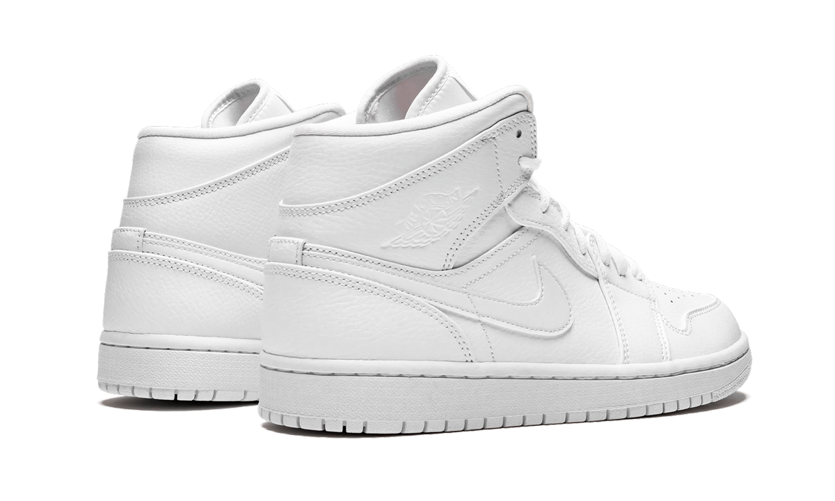 Air Jordan 1 Mid Triple White 554724 129