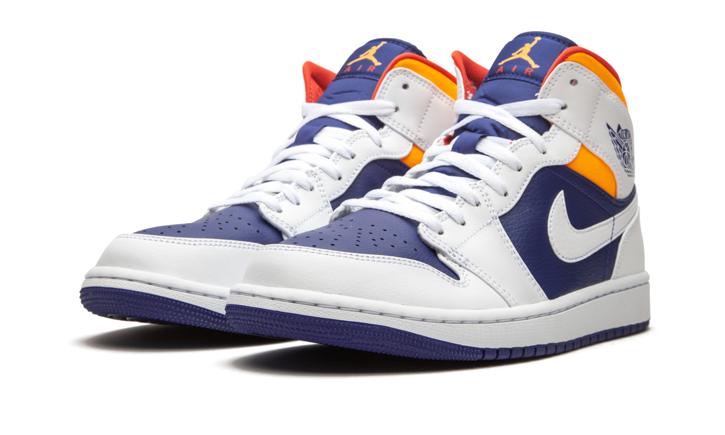 Air Jordan 1 Mid Royal Blue / Laser Orange 554724 131