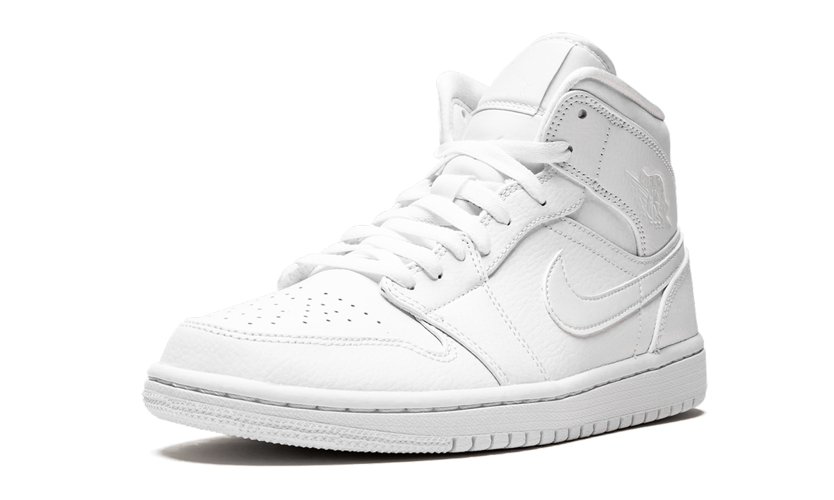 Air Jordan 1 Mid Triple White 554724 129