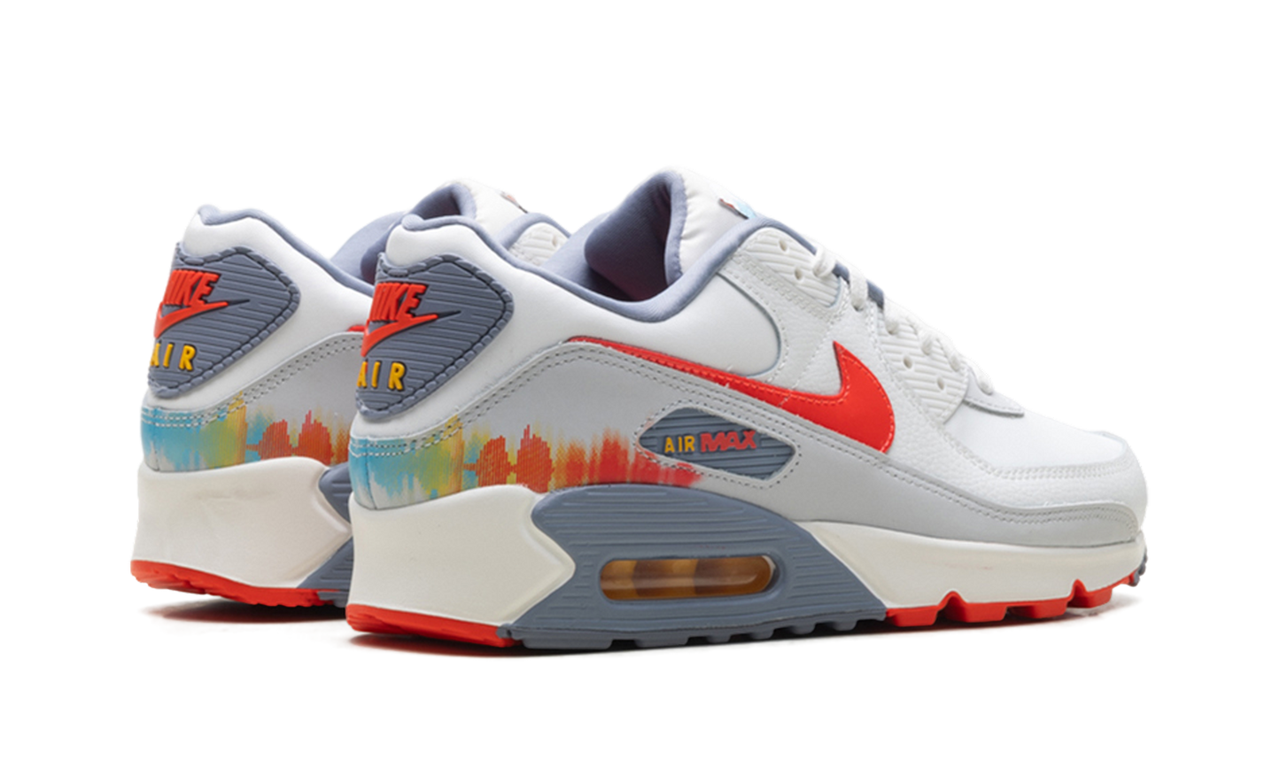 Nike Air Max 90 Premium "Summit White Ashen Slate Pure Platinum Bright Crimson" HJ9147 121