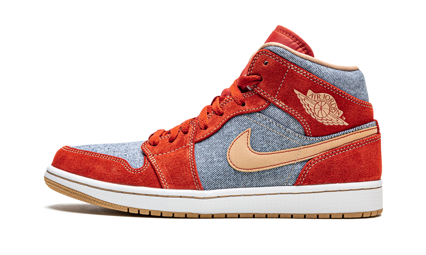 Air Jordan 1 Mid SE Denim Red Suede DM4352 600