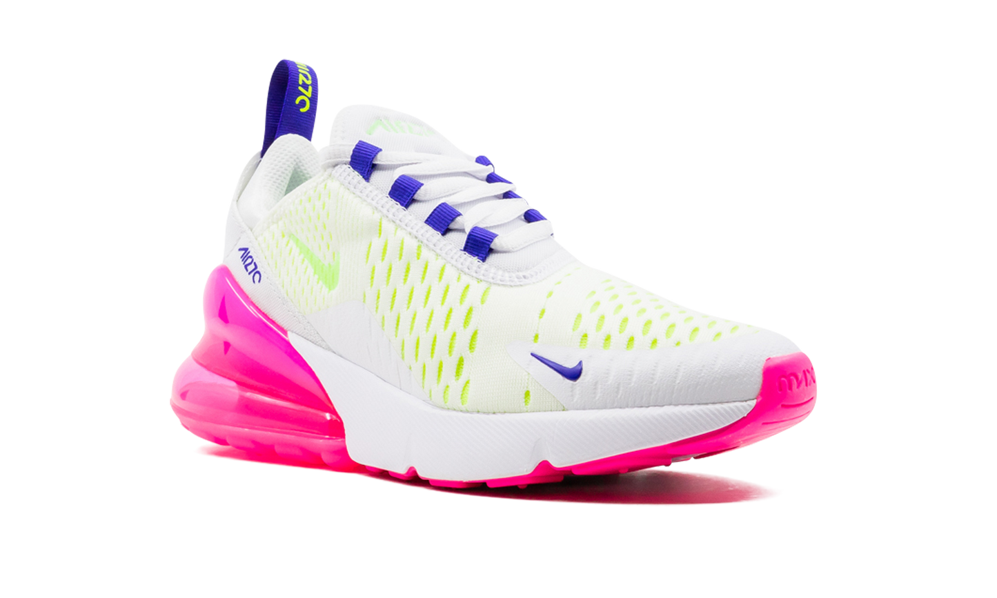 Nike AIR MAX 270 MNS WMNS "White / Pink Blast / Volt" DH0252 100