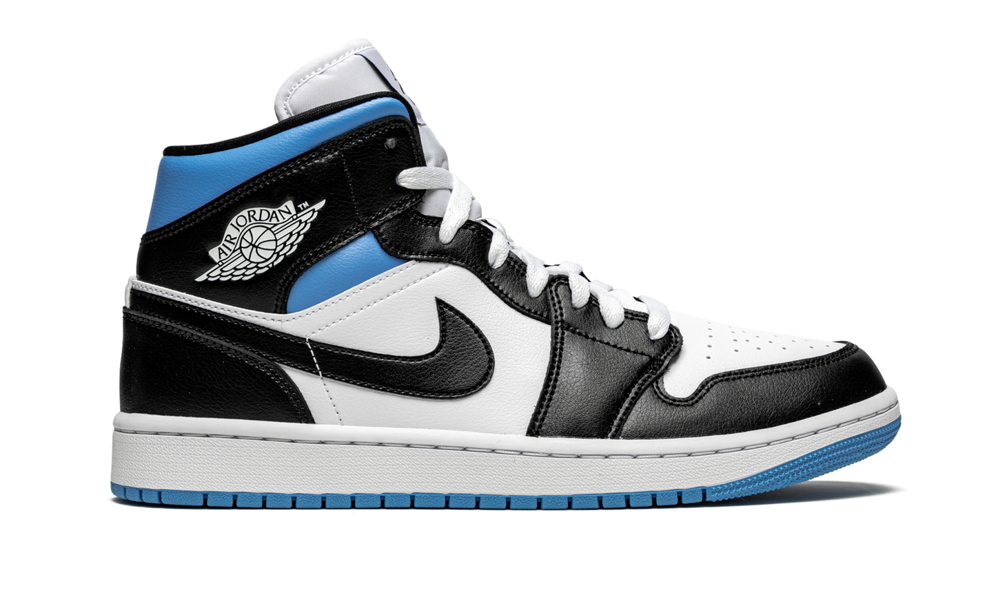 AIR JORDAN 1 MID WMNS Black / White / University Blue BQ6472 102