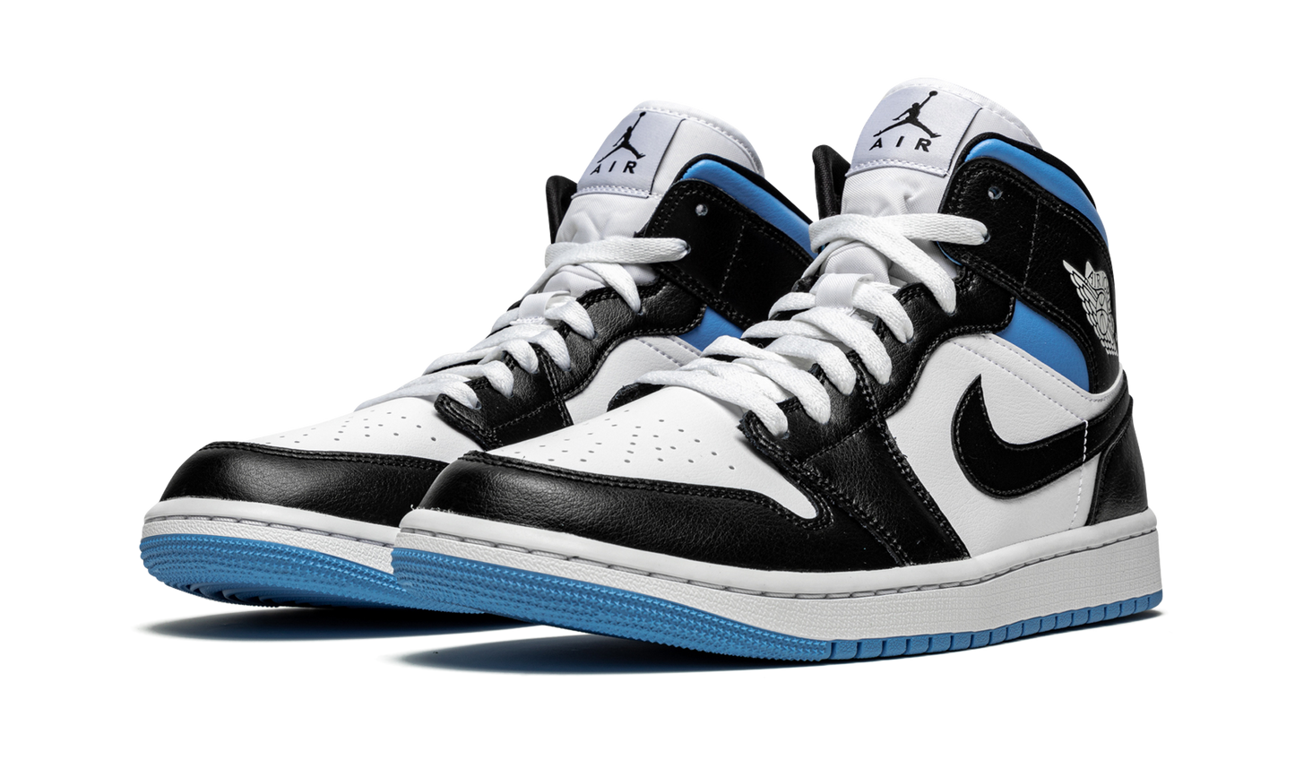 AIR JORDAN 1 MID WMNS Black / White / University Blue BQ6472 102