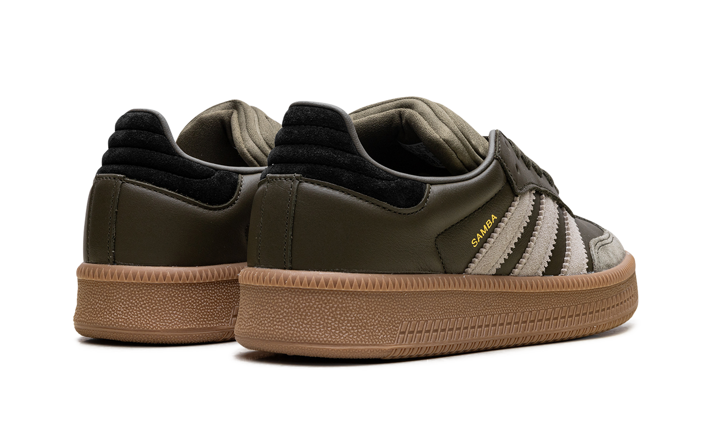 Adidas Samba XLG "Olive Strata Wonder Beige Gold Metallic" JQ2387