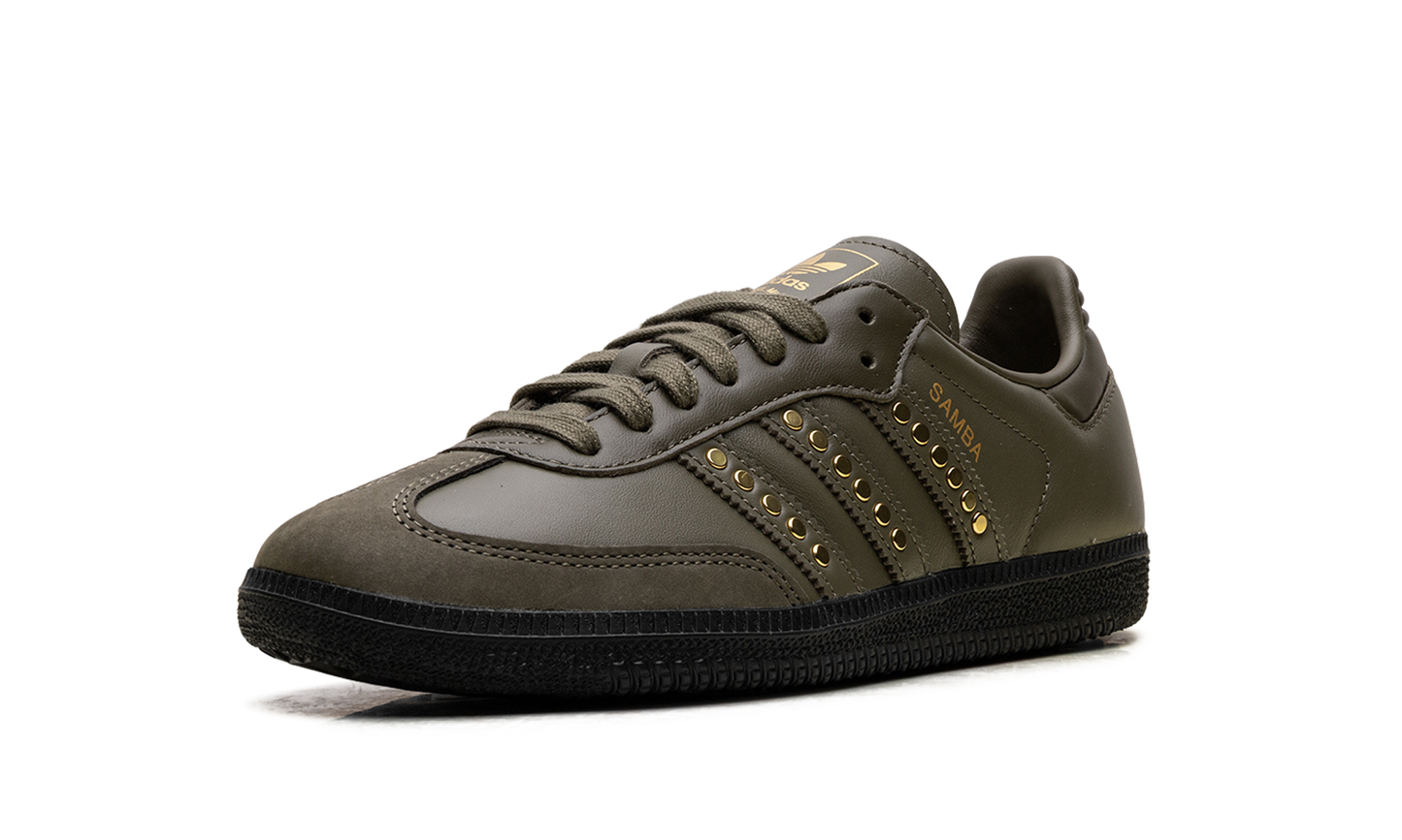 Adidas Samba OG WMNS "Studded Stripes Dark Khaki Black" JR8870