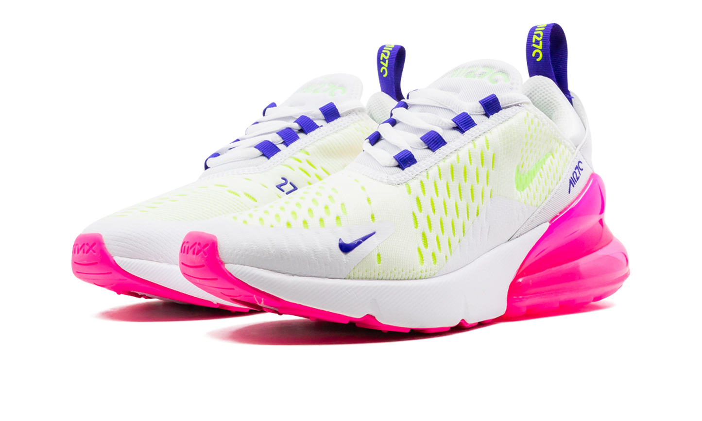 Nike AIR MAX 270 MNS WMNS "White / Pink Blast / Volt" DH0252 100