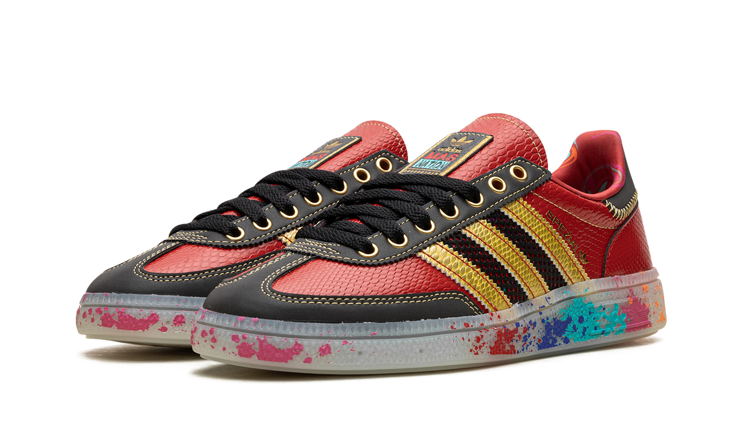 Adidas Handball Spezial "S.E.E.D. - Scarlet Gold Paint Splatter" ID8617