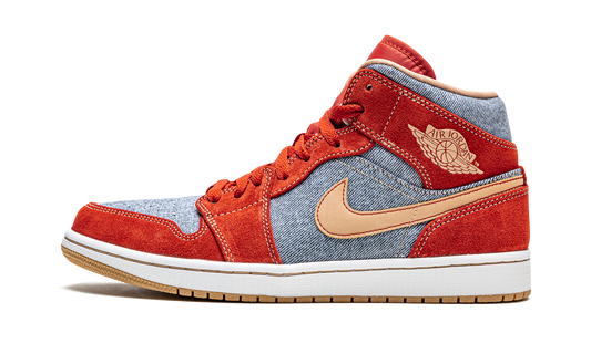Air Jordan 1 Mid SE Denim Red Suede DM4352 600