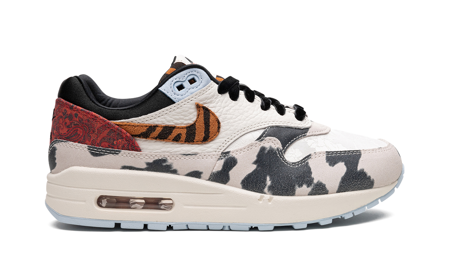 Nike AIR MAX 1 '87 MNS WMNS "Tiger Swoosh Cow Print" FD0827 133