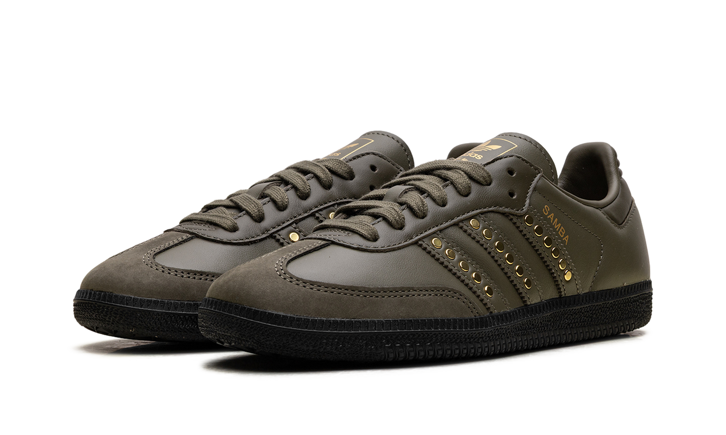 Adidas Samba OG WMNS "Studded Stripes Dark Khaki Black" JR8870